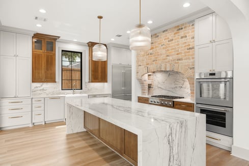 Custom marble kitchen island