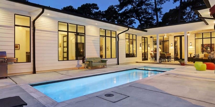 Exterior Shot of a Beautiful Bungalow and Pool