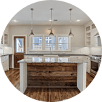 Kitchen Islands with Cantilevered Seating in Houston