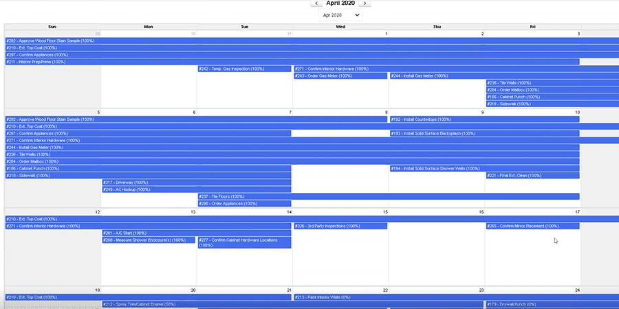 SGB CoConstruct Custom Home Build Schedule Example